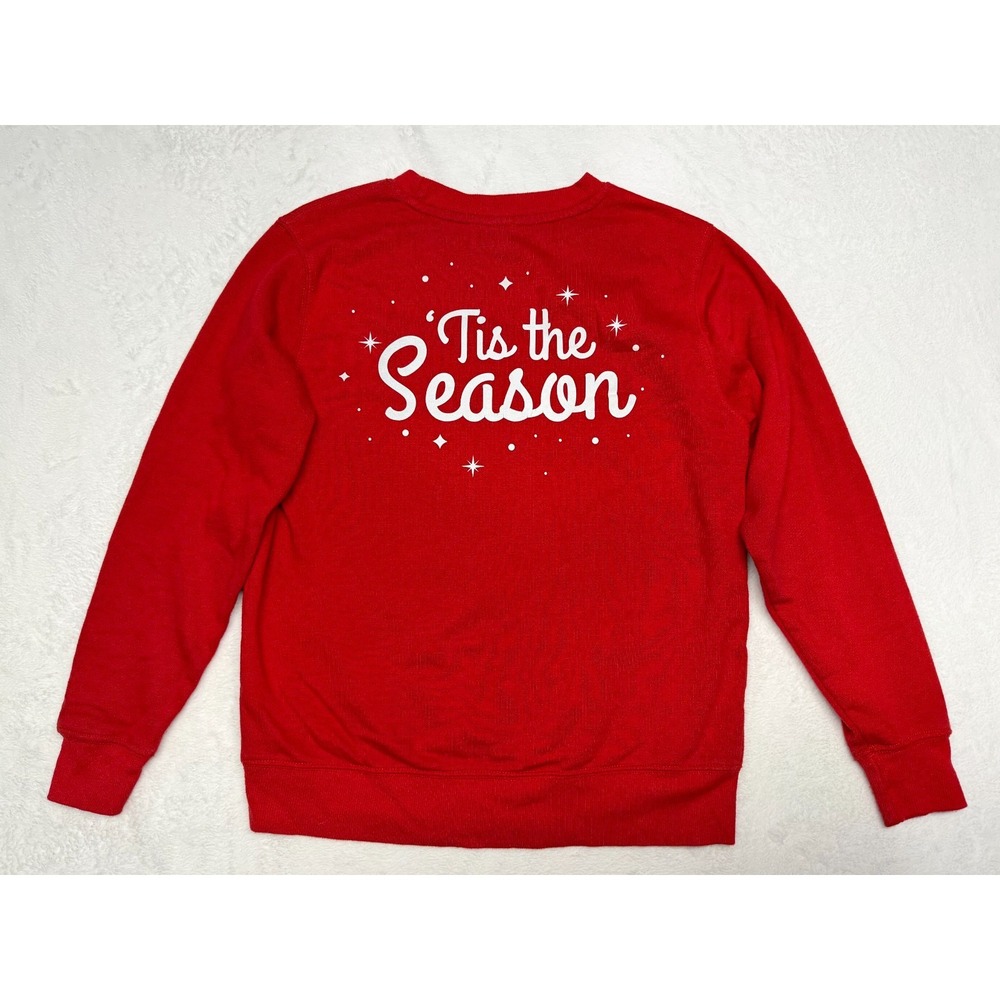 Coca Cola Polar Bear Christmas Sweatshirt XS Juniors Red Holiday Graphic Pullove - Picture 7 of 7